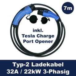Ladekabel-Tesla-Charge-Port-Opnener-32A-22kW-7m