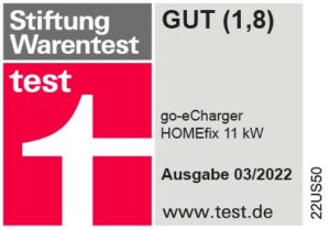go-eCharger-HomeFIX-11kW-Wallbox Stiftung Warentest TESTSIEGER 2022