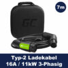 Greencell Ladekabel Typ2 - 11kW - 16A - 3P - 7m