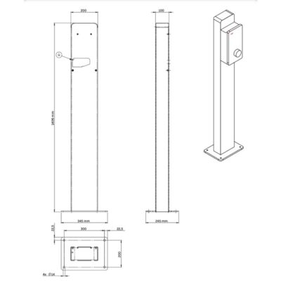 ABB-Terra-Wallbox-Stele-Standfuss-1-fach-masse
