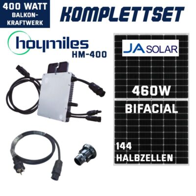 Balkonkraftwerk-400W-460W-Hoymiles-JA-Solar-Bifacial