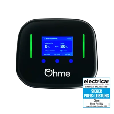 Ohme Home Pro MID 11 kW Wallbox mit integriertem MID-Energiezähler