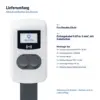 Lieferumfang Alfen Standfuß für Eve Double: 1 × Eve Double Säule, 1 × Erdungskabel 0,45 m, 6 mm², mit Kabelschuh; Montage-Set: 4 × Sechskantschraube M10 × 30 A2, 4 × Unterlegscheibe M10 A2, 4 × Mutter M8 A2, 1 × Schlitzschraube M4 × 12 A2, 1 × Unterlegscheibe M4 A2, 1 × Winkelschlüssel Diebstahlschutz (Abbildung mit Wallbox – Wallbox nicht im Lieferumfang)