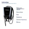 Lieferumfang Amperfied Heidelberg connect.home 11 kW, 5 m: 1 × Wallbox mit fest angeschlagenem Typ-2-Ladekabel, 1 × Rahmen für Blende, 1 × Blende, 1 × Wandhalterung, 1 × Kabelhalter für Zugentlastung, 2 × RFID-Karte