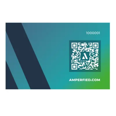 RFID-Karte von Heidelberg Amperfied, Seite mit QR-Code und Kartennummer