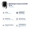 Elli Charger Connect 2 22 kW, 4,5 m auf einen Blick: 22 kW, Ladekabel fest angeschlagen, WLAN, LAN, App-Steuerung, Phasenumschaltung, Lastmanagement