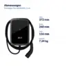 Maße Elli Charger Pro 2 22 kW MID, 7,5 m: Höhe 372 mm, Breite 260 mm, Tiefe 116 mm, Gewicht 7,24 kg