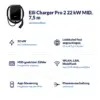 Elli Charger Pro 2 22 kW MID, 7,5 m auf einen Blick: 22 kW, Ladekabel fest angeschlagen, MID-geeichter Zähler, WLAN, LAN, Mobilfunk, App-Steuerung, Phasenumschaltung
