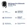 Elli Charger Pro 2 Eichrecht 22 kW, 7,5 m auf einen Blick: 22 kW, Ladekabel fest angeschlagen, Eichrechtskonform, WLAN, LAN, Mobilfunk, App-Steuerung, Phasenumschaltung