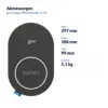 Maße go-e Charger PRO Cable ME 11 kW: Höhe 297 mm, Breite 186 mm, Tiefe 99 mm, Gewicht 5,1 kg