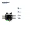 Maße go-e Controller: Höhe 90 mm, Breite 72 mm, Tiefe 61 mm, Gewicht 193 g