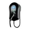 myenergi zappi in Schwarz mit fest angeschlagenem Ladekabel, leicht von rechts