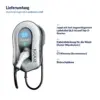 Lieferumfang myenergi zappi mit Ladekabel, weiß: 1 × zappi mit fest angeschlagenem Ladekabel (6,5 m) und Typ-2-Stecker, 1 × Kabelabdeckung für die Wand (Kabel-Wandschutz), 3 × CT-Klemme (Stromsensor), 1 × Bohrschablone