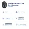 Vestel EVC04 MID 11 kW, Typ-2-Steckdose auf einen Blick: 11 kW, Typ-2-Steckdose, MID-geeicht, LAN und OCPP 1.6, Lastmanagement, PV-Überschussladen über externen Energiemanager