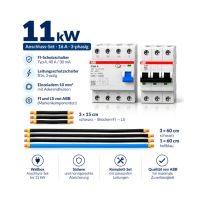 11kW Wallbox Anschluss-Set 3-Phasig - 16A