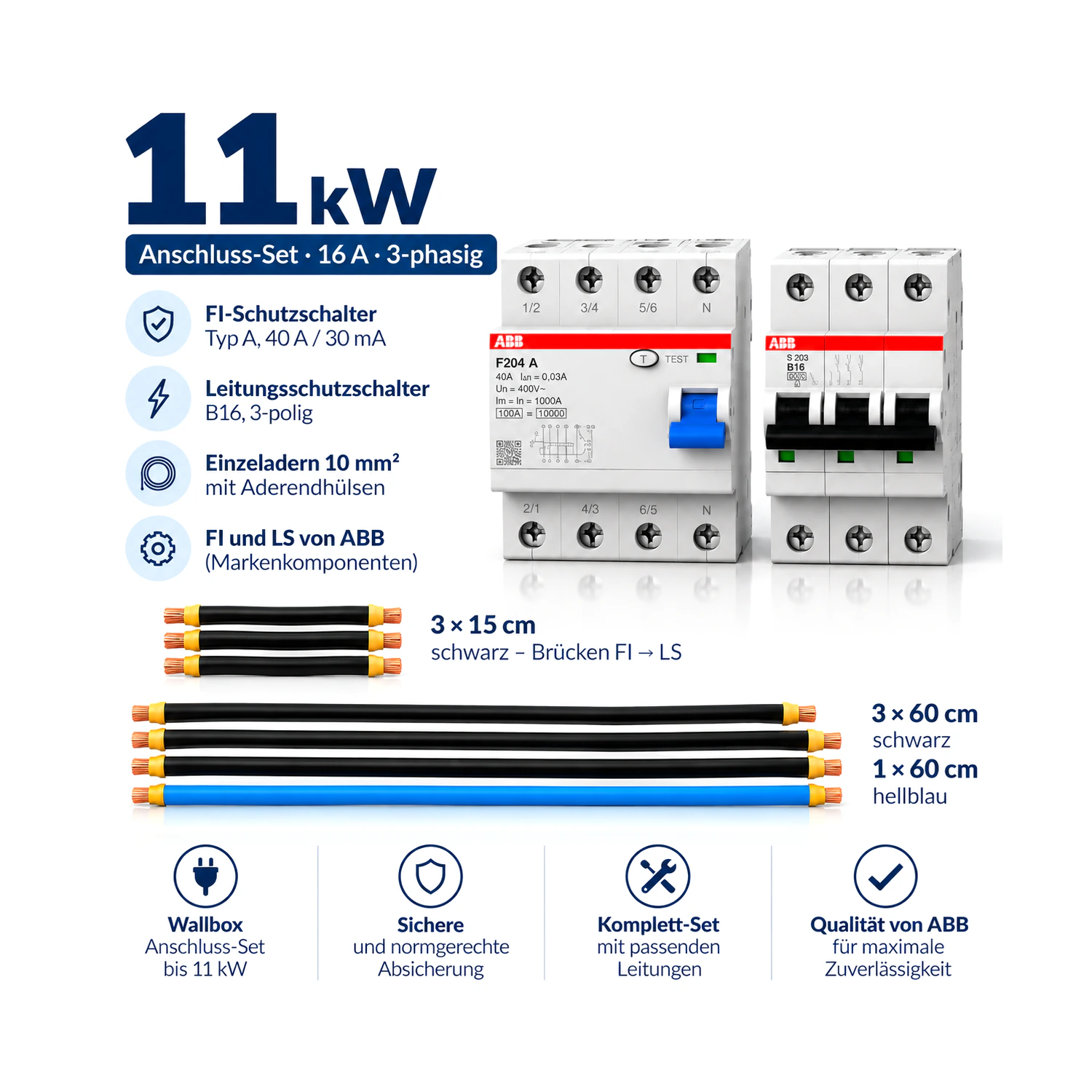 11kW Wallbox Anschluss-Set 3-Phasig – 16A